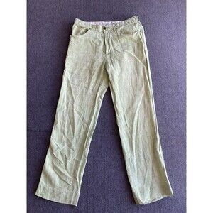 Malo Dress Pants Sz 32x30 US (48) Mint Patch 100% Linen Olive/lime Summer Italy